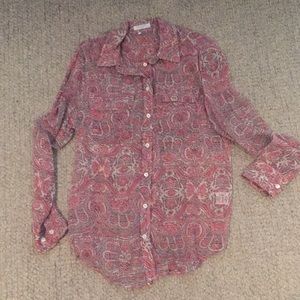 Equipment button down sheer blouse